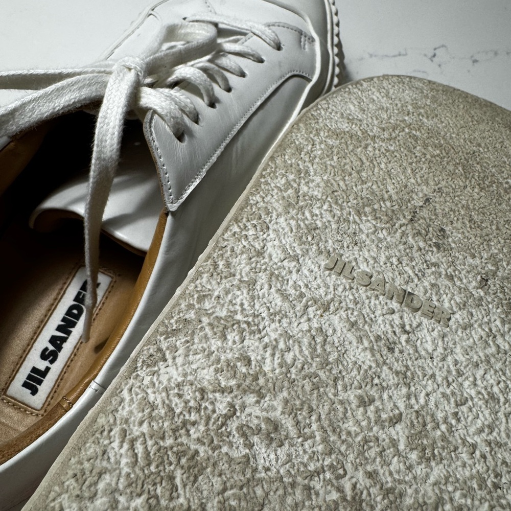 Jil Sander White Leather Platform Sneakers – Size 39 – Excellent Condition - Picture 6 of 9